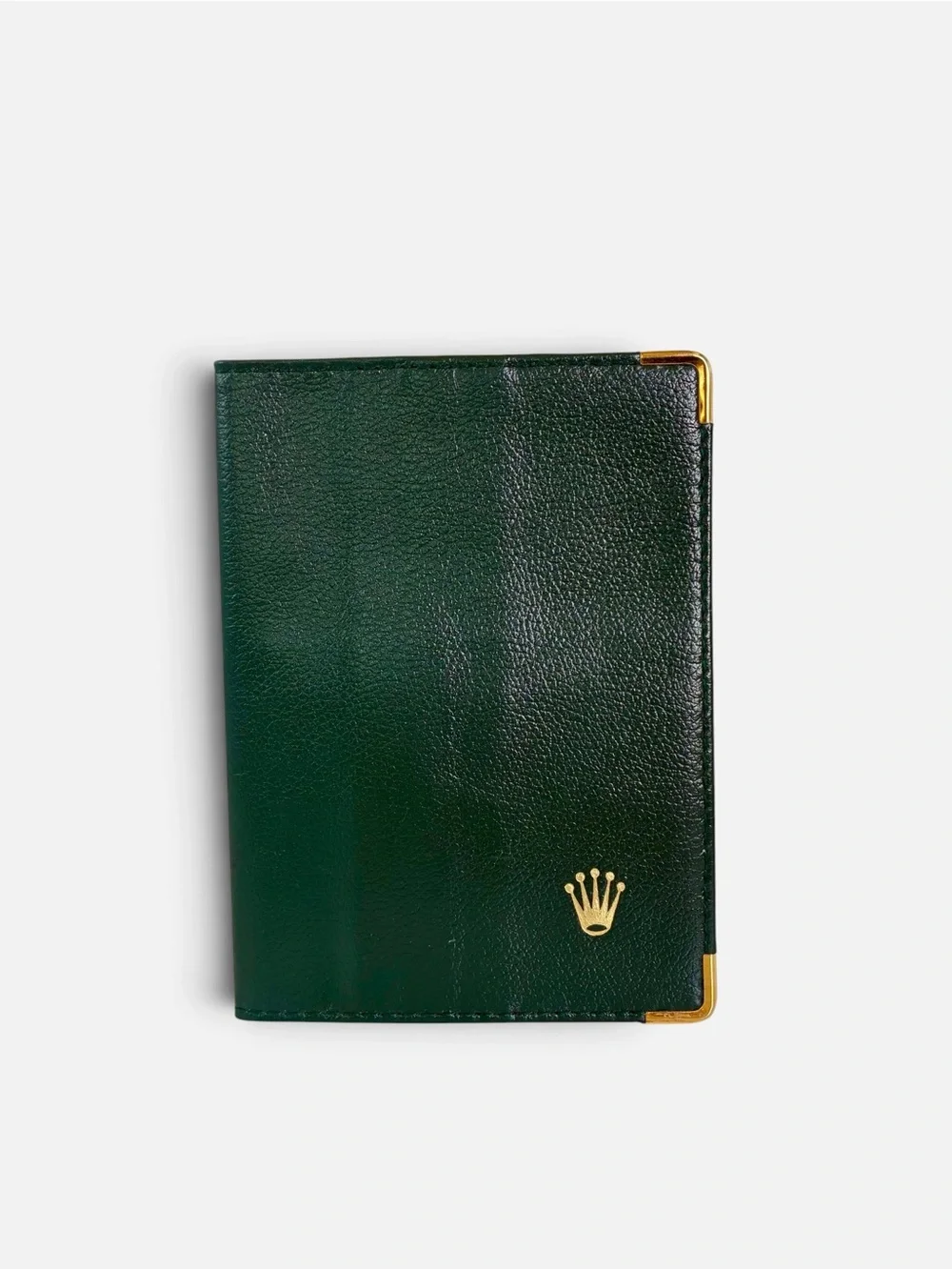 Rolex Green Leather Travel Wallet with Gold Accents